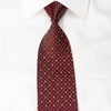 Elle Homme Mens Crystal Silk Tie Burgundy Silver Gray Checkered With Silver Sparkles - San-Dee