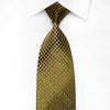 Elle Homme Men’s Crystal Silk Tie Geometric Circles On Olive