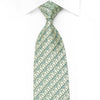 Elle Homme Men's Crystal Silk Tie Geometric On Pale Green With Silver Sparkles - San-Dee