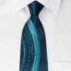 Elle Homme Rhinestone Necktie Blue Geometric With Blue Sparkles - San-Dee