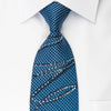 Elle Homme Rhinestone Necktie Scrolls On Blue With Silver Sparkles - San-Dee