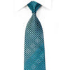 Elle Homme Rhinestone Necktie Teal Checkered On Navy With Sparkles - San-Dee
