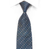 Elle Homme Rhinestone Silk Tie Trellis On Blue With Silver Sparkles - San-Dee
