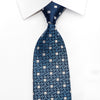 Emprise Mens Silk Necktie Geometric On Blue Sparkling With Rhinestones - San-Dee