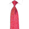 Fashion Top Men's Rhinestone Tie Floral On Red With Silver Sparkles - San-Dee