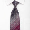 Fasion Top Rhinestone Necktie Burgundy Cartouche On Navy With Silver Sparkles - San-Dee
