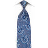 Franco Ferraro Men's Rhinestone Necktie Anthemion Paisley On Blue - San-Dee
