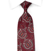 Franco Ferraro Men's Silk Necktie Anthemion On Burgundy Sparkling With Rhinestones - San-Dee