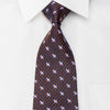 Galaxy Men’s Woven Silk Necktie Dogs On Brown Navy Hounds 