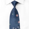 Giorgio Ferri Men’s Silk Tie Geometric Floral On Blue 