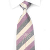 Good Day Men’s Silk Crystal Rhinestone Necktie Purple Ivory 