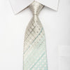 Grand Jour Mens Silk Necktie Blue Checkered On White 