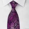 Grand Jour Silk Rhinestone Necktie Floral On Purple With 