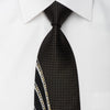 Grang Cia Black Rhinestone Silk Necktie With Gold Sparkles -