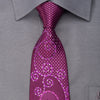 Grang Cia Men’s Rhinestone Necktie Scrolls On Purple With 