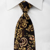 Grang Cia Mens Rhinestone Silk Necktie Golden Floral On 