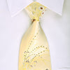 Grang Cia Silk Necktie Floral On Yellow With Rhinestones - 1