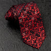 Grang Cia Silk NeckTie Red Damask With Rhinestones On Black 