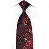 Grazie Men’s Crystal Silk Tie Floral On Burgundy With Silver