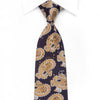 Guy Laroche Men’s Crystal Tie Yellow Paisley On Navy Blue 