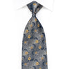 Guy Laroche Men’s Silk Tie Yellow Floral On Silver With Pink