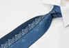 Indian Homme Crystal Rhinestone Tie Stripes & Vines On Blue 