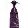Indian Homme Men’s Crystal Rhinestone Silk Necktie Floral On