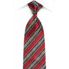Indian Homme Men’s Crystal Silk Tie Burgundy Black Striped 