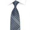 Indian Homme Men’s Silk Necktie Silver Cartouche On Blue 