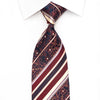Indian Homme Men’s Silk Necktie Striped On Burgundy With 
