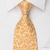 Indian Homme Rhinestone Necktie Floral On Orange With Silver