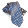Indian Homme Rhinestone Silk Neck Tie Blue Silver Brown 