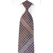 Indian Homme Rhinestone Tie Purple Geometric On Navy - 1