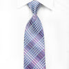 Indian Leaders Men’s Crystal Silk Tie Silver Mauve Striped 