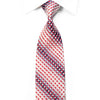 Indian Leaders Rhinestone Silk Necktie Burgundy Silver 