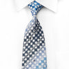 Kissa Men’s Crystal Rhinestone Necktie Blue Checkered With 