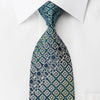Klaus Raam Rhinestone Silk Necktie Cartouche On Green With 