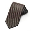 Lalanta Men’s Black Silk Necktie Purple Flare Striped 