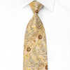 Lancetti Mens Crystal Necktie Paisley On Gold Sparkling With