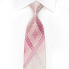Lancetti Men’s Crystal Silk Necktie Geometric On Pink With 