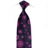 Lancetti Men’s Crystal Silk Necktie Purple Medallions On 