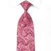 Lancetti Men’s Crystal Silk Tie Paisley Anthemion On Pink 