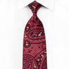Lancetti Men’s Crystal Silk Tie Paisley On Burgundy 