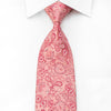 Lancetti Men’s Crystal Tie Paisley On Pink Silk With Silver 