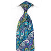 Lancetti Mens Rhinestone Silk Necktie Paisley On Navy - 1