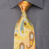 Lancetti Men’s Silk Necktie Paisley On Golden Yellow 