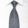 Lancetti Men’s Silk Rhinestone Necktie Silver Checker On 