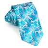 Lancetti Rhinestone Silk Neck Tie Floral Design On Blue 