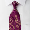 Lancetti Silk Rhinestone Necktie Vines On Purple With Silver