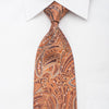 Lancetti Silk Tie Paisley In Orange Sparkling With 